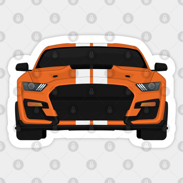 Shelby GT500 2020 Twister-Orange + White Stripes Sticker by VENZ0LIC